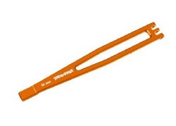 Battery hold-down, 6061-T6 aluminum (orange-anodized)