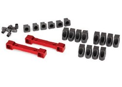 Mounts, suspension arms, aluminum (red-anodized) (front & rear)/ hinge pin retainers (12)/ inserts (