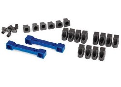 Mounts, suspension arms, aluminum (blue-anodized) (front & rear)/ hinge pin retainers (12)/ inserts