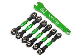 Turnbuckles, aluminum (green-anodized), camber links, 32mm (front) (2)/ camber links, 28mm (rear) (2