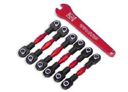 Turnbuckles, aluminum (red-anodized), camber links, 32mm (front) (2)/ camber links, 28mm (rear) (2)/