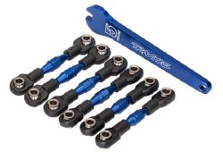 Turnbuckles, aluminum (blue-anodized), camber links, 32mm (front) (2)/ camber links, 28mm (rear) (2)