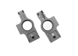 Carriers, stub axle, 6061-T6 aluminum (gray-anodized), left & right/ 3x12mm BCS (with threadlock) (2