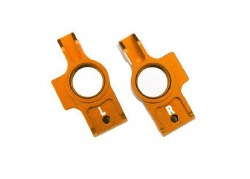 Carriers, stub axle, 6061-T6 aluminum (orange-anodized) (left & right)/ 3x12mm BCS (with threadlock)