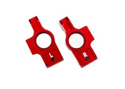 Carriers, stub axle, 6061-T6 aluminum (red-anodized), (left & right)/ 3x12mm BCS (with threadlock) (