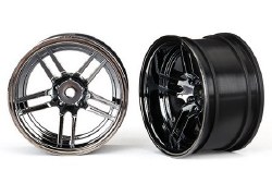 Wheels, 1.9" split-spoke (black chrome) (wide, rear) (2)