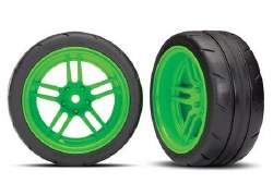 Tires And Wheels, Assembled, Glued (Split-Spoke Green Wheels, 1.9" Response Tires) VXL Rated (Rear)