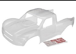 Traxxas Body, Unlimited Desert Racer (clear, trimmed, requires painting)/ decal sheet