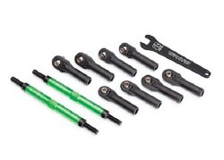 Toe links, E-Revo VXL (TUBES green-anodized, 7075-T6 aluminum, stronger than titanium) (144mm) (2)/