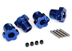 Wheel hubs, splined, 17mm (blue-anodized) (4)/ 4x5 GS (4), 3x14mm pin (4)