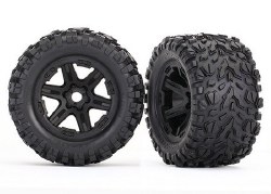 Tires & wheels, assembled, glued (black Carbide wheels, Talon EXT tires, foam inserts) (2) (17mm spl