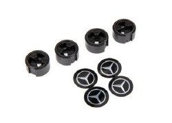 Center caps, Mercedes-Benz G500 wheel (black) (4) (requires #8255A extended stub axle)