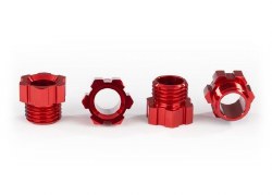 Stub axle nut, aluminum (red-anodized) (4)