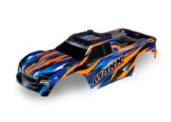 Traxxas Body, Maxx V2, orange (painted, decals applied) (fits Maxx V2 with extended chassis (352mm w
