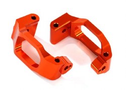 Caster blocks (c-hubs), 6061-T6 aluminum (orange-anodized), left & right/ 4x22mm pin (4)/ 3x6mm BCS