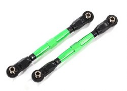 Toe links, front (TUBES green-anodized, 7075-T6 aluminum, stronger than titanium) (88mm) (2)/ rod en