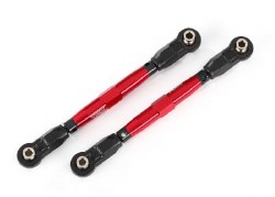 Toe links, front (TUBES red-anodized, 7075-T6 aluminum, stronger than titanium) (88mm) (2)/ rod ends