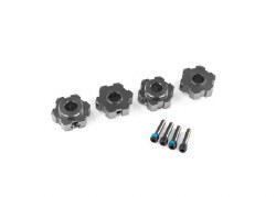 Wheel hubs, hex, aluminum (gray-anodized) (4)/ 4x13mm screw pins (4)