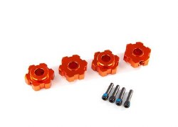 Wheel hubs, hex, aluminum (orange-anodized) (4)/ 4x13mm screw pins (4)