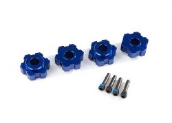 Wheel hubs, hex, aluminum (blue-anodized) (4)/ 4x13mm screw pins (4)