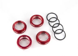 Spring retainer (adjuster), red-anodized aluminum, GT-Maxx shocks (4) (assembled with o-ring)