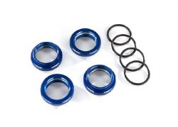 Spring retainer (adjuster), blue-anodized aluminum, GT-Maxx shocks (4) (assembled with o-ring)