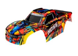 Traxxas Body, Hoss 4X4 VXL, Solar Flare (painted, decals applied) (assembled with front & rear body