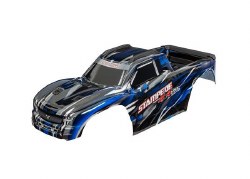 Body, Stampede?? 4X4 VXL, blue (painted, decals applied) (assembled with front & rear body mounts an