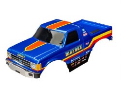 Traxxas Body, Bigfoot No. 8 (blue)/ window masks/decal sheet (for clipless mounting)