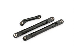 Toe links, molded composite, 98mm (88mm center to center) (black) (2)/ steering link (1)