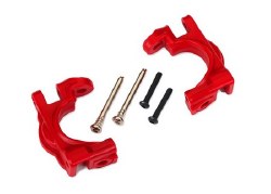 Caster blocks (c-hubs), extreme heavy duty, red (left & right)/ 3x32mm hinge pins (2)/ 3x20mm BCS (2