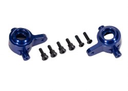 Traxxas Steering blocks, 6061-T6 aluminum (blue), left & right
