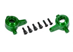 Traxxas Steering blocks, 6061-T6 aluminum (green), left & right