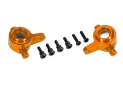 Traxxas Steering blocks, 6061-T6 alum (orange), left & right