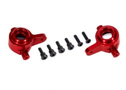 Traxxas Steering blocks, 6061-T6 aluminum (red), left & right