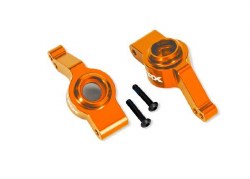 Traxxas Carriers, stub axle, rear, alum, left/right (orange)