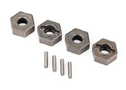 Wheel hubs, 12mm hex (steel), extreme heavy duty (4)/ 2x9.8mm pin (4) (for use with #9080 upgrade ki