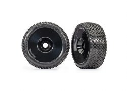Traxxas Tires & wheels, assembled, glued (black dished 3.0" wheels, Response Pro 3.0" tires, foam in