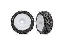 Traxxas Tires & wheels, assembled, glued (white dished 3.0" wheels, Response Pro 3.0" tires, foam in