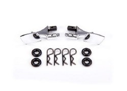 Mirrors, side, chrome (left & right)/ o-rings (4)/ body clips (4) (fits #9111 body)