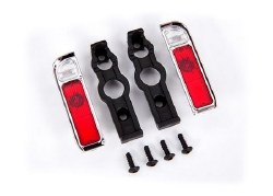 Tail light housing, chrome (2)/ lens (2)/ retainers (left & right)/ 2.6x8 BCS (self-tapping) (4)