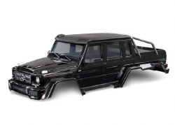 Traxxas Body, Mercedes-Benz G 63, complete (gloss black metallic) (includes grille, side mirrors, do