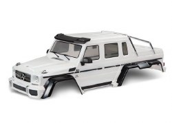 Traxxas Body, Mercedes-Benz G 63, complete (gloss white metallic) (includes grille, side mirrors, do