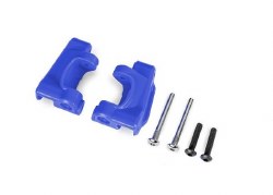 Caster blocks (c-hubs), extreme heavy duty, blue (left & right)/ 3x26mm hinge pins (2)/ 3x15mm BCS (