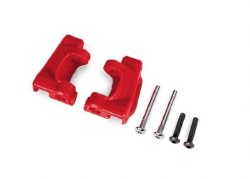 Caster blocks (c-hubs), extreme heavy duty, red (left & right)/ 3x26mm hinge pins (2)/ 3x15mm BCS (2