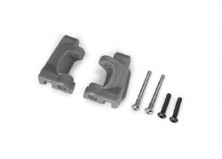 Caster blocks (c-hubs), extreme heavy duty, gray (left & right)/ 3x26mm hinge pins (2)/ 3x15mm BCS (