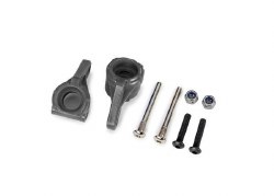 Steering blocks, extreme heavy duty, gray (left & right)/ 3x26mm hinge pins (2)/ 3x15mm BCS (2) (for