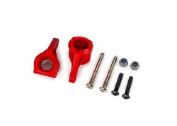 Steering blocks, extreme heavy duty, red (left & right)/ 3x26mm hinge pins (2)/ 3x15mm BCS (2) (for