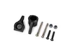 Steering blocks, extreme heavy duty, black (left & right)/ 3x26mm hinge pins (2)/ 3x15mm BCS (2) (fo