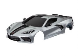 Body, Chevrolet Corvette Stingray, complete (silver) (painted, decals applied) (includes side mirror